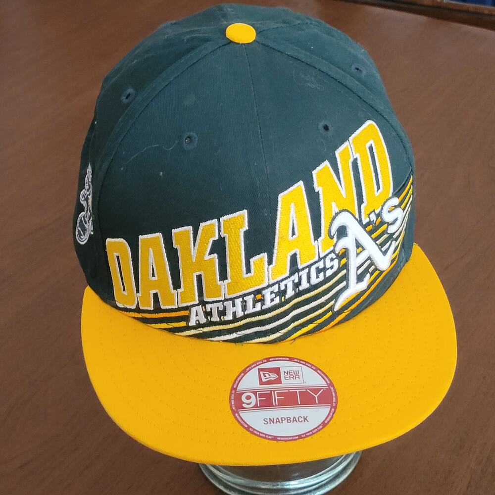 Oakland Athletics New Era 9Fifty A's Snapback Baseball Cap Green Yellow New